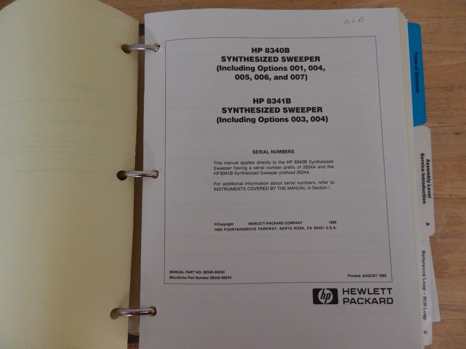 HP8340B, HP8341B Synthesized Sweepers Service, Operating&Calibration Manuals-3 HP8340B, HP8341B Synthesized Sweepers Service, Operating&Calibration Manuals-3